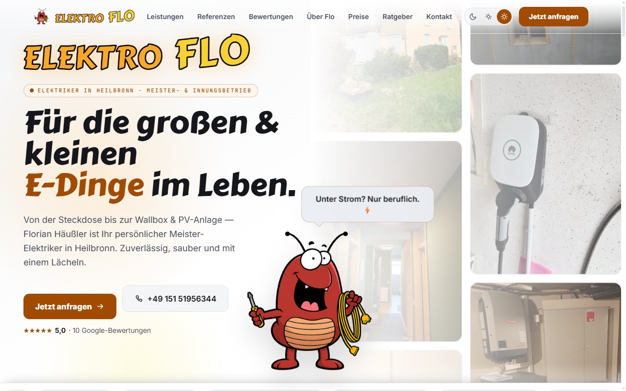 Vorschau der Website Elektro Fló